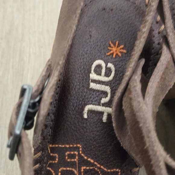 THE ART COMPANY Open Toe Wood Heeled Sandal Brown Leather Women's EU 41 - Picture 11 of 11